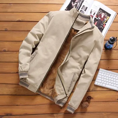 Men's Fleece Windbreaker Military Bomber Jacket