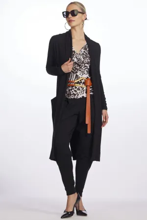 Paula Ryan Merino Long Shrug - Black