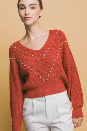 Pearl detail sweater