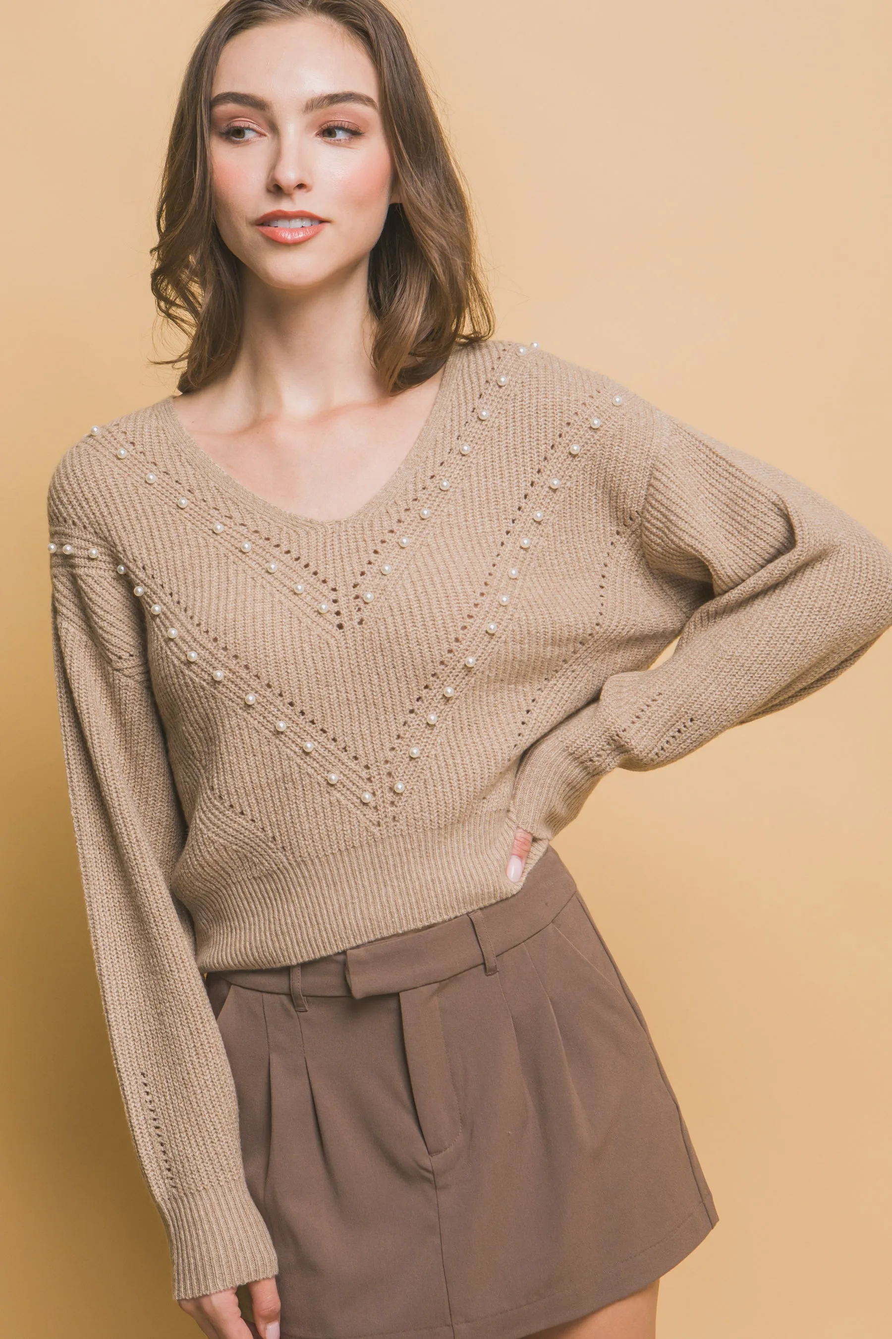 Pearl detail sweater
