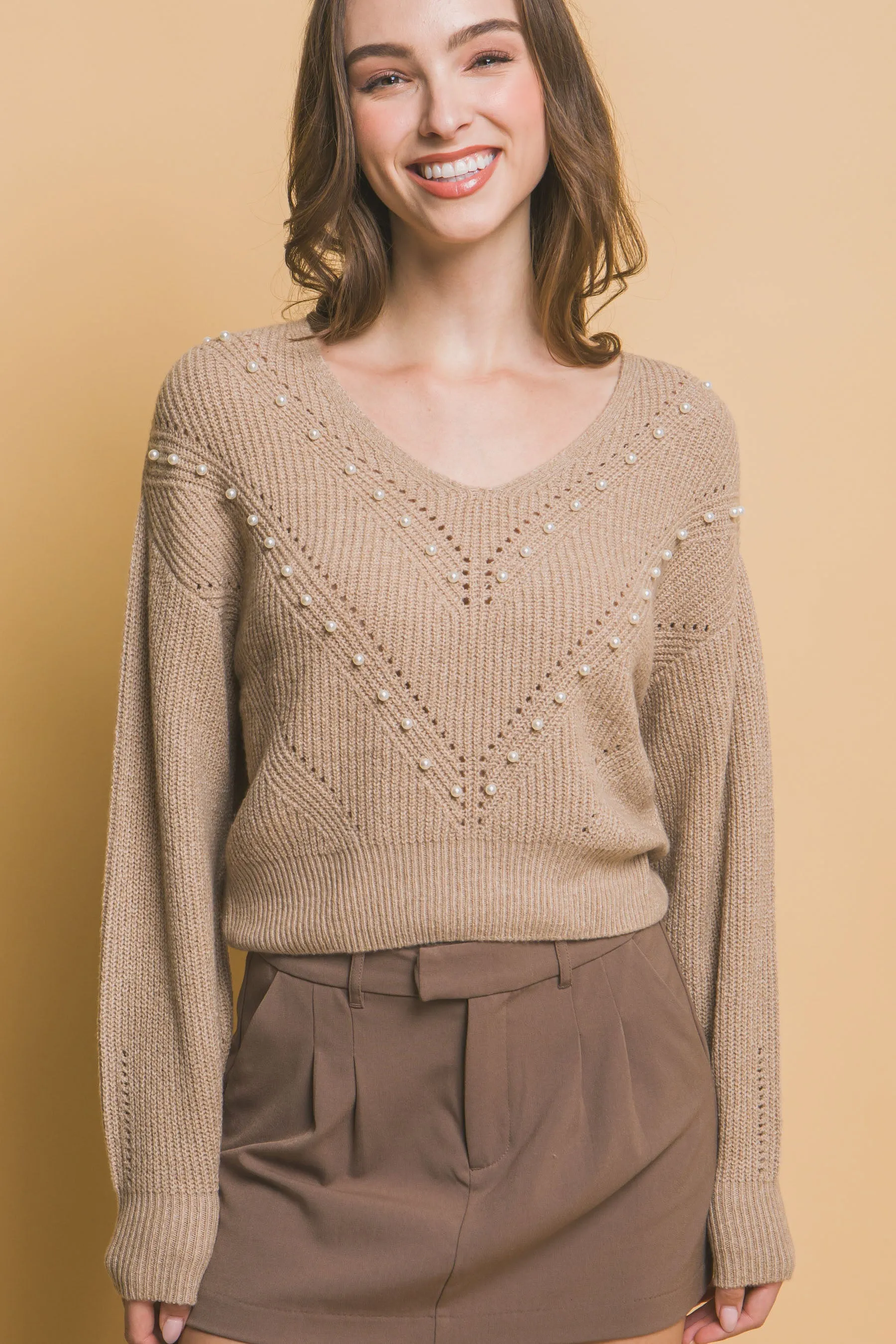 Pearl detail sweater