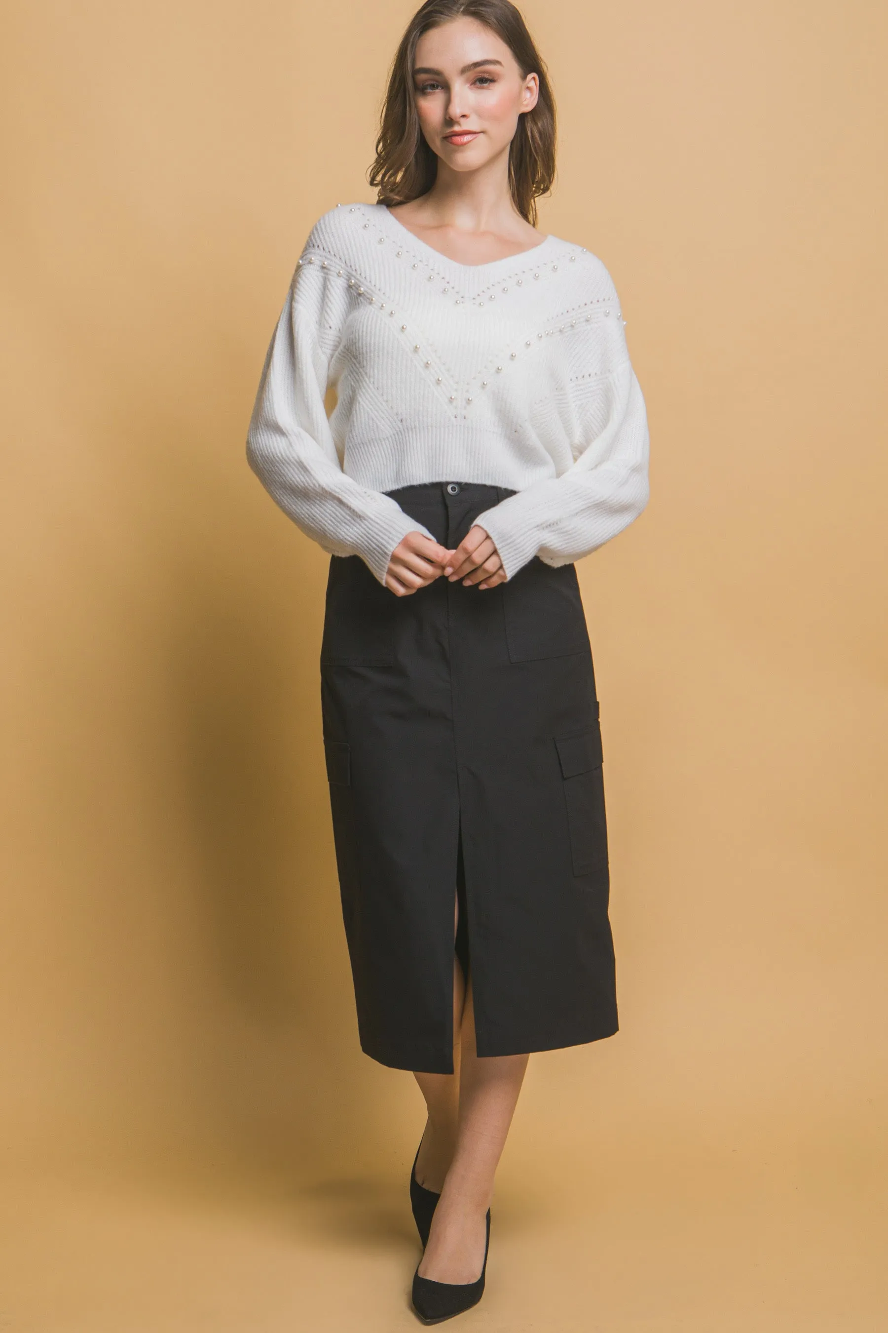 Pearl detail sweater