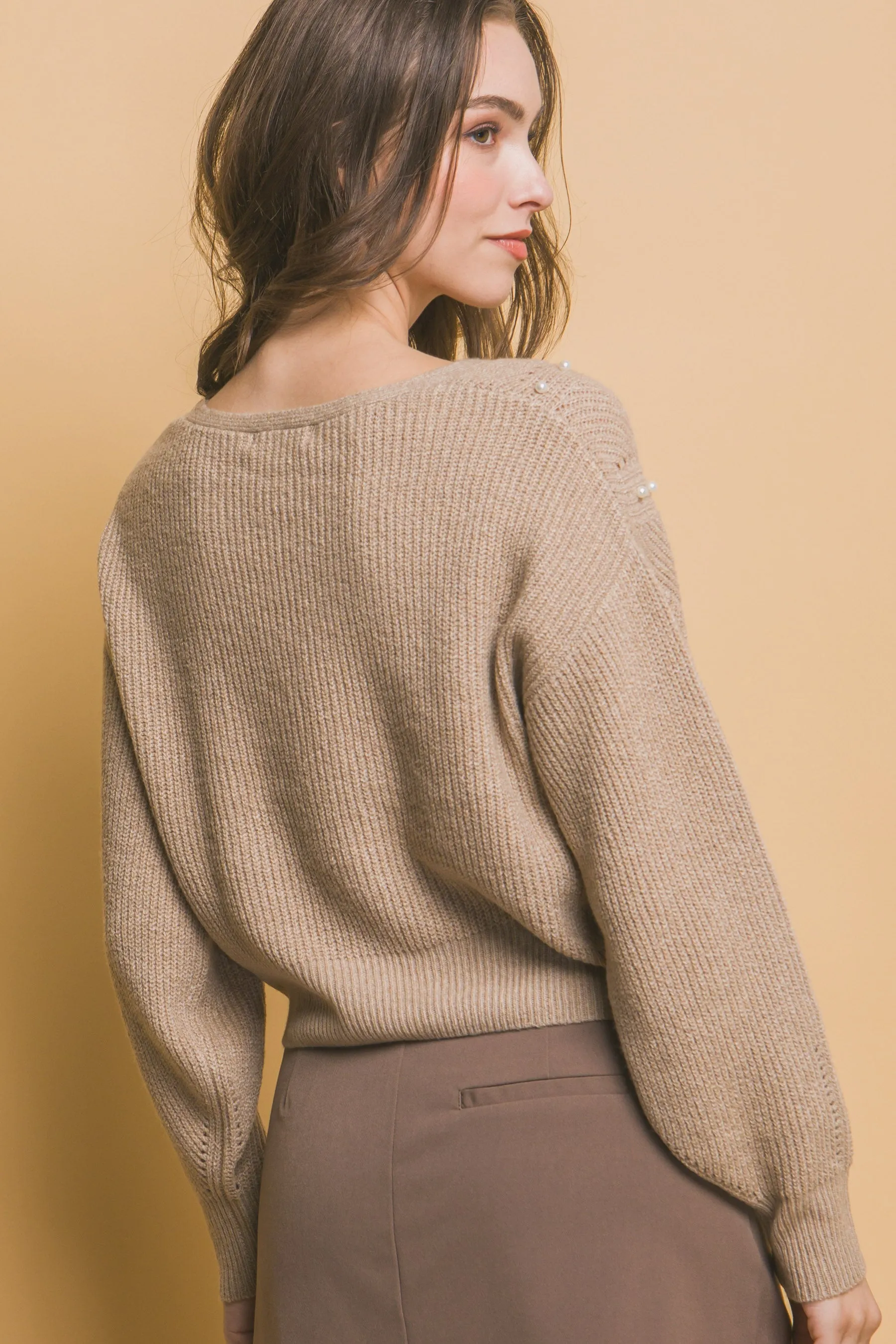 Pearl detail sweater