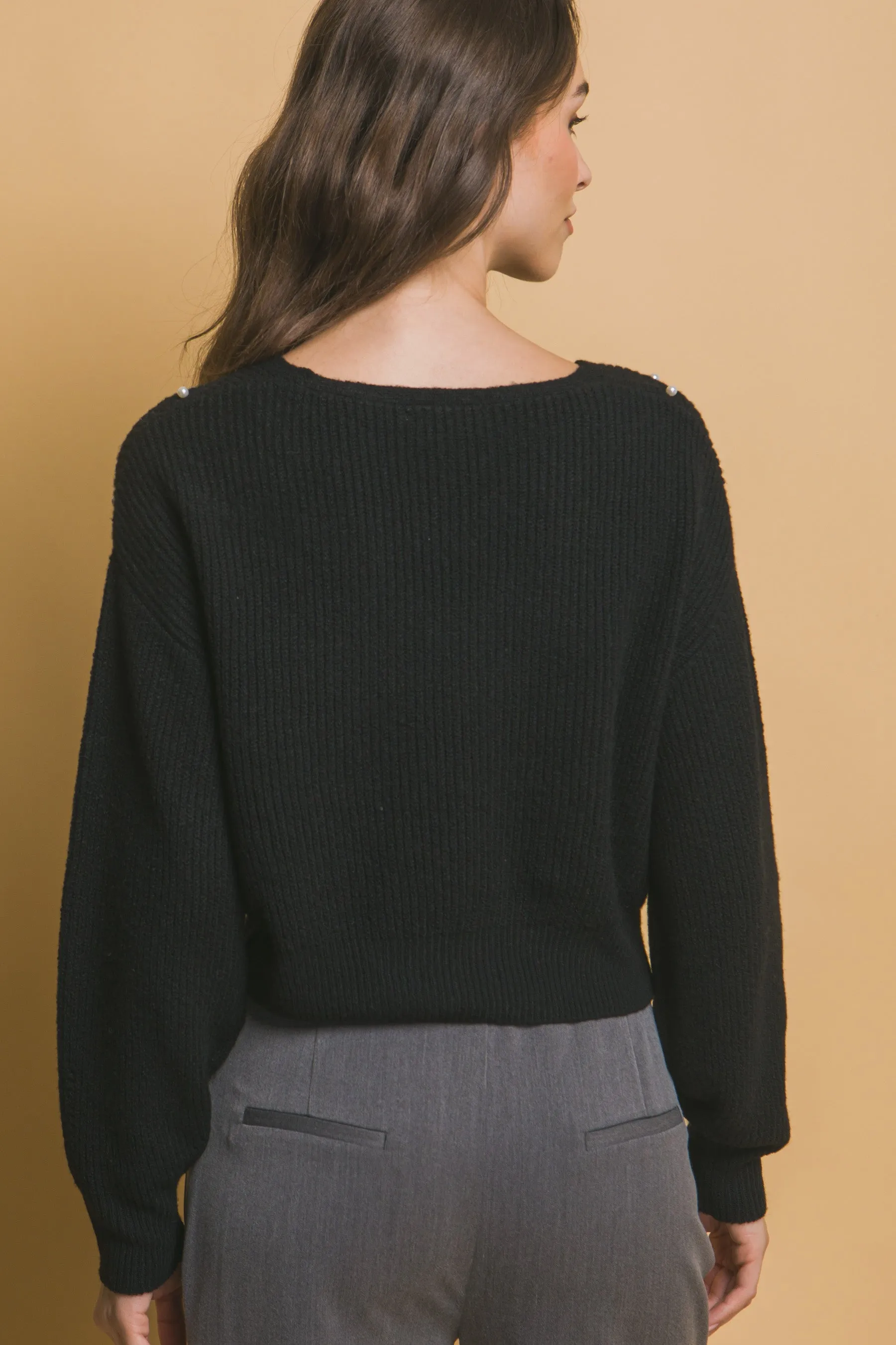 Pearl detail sweater