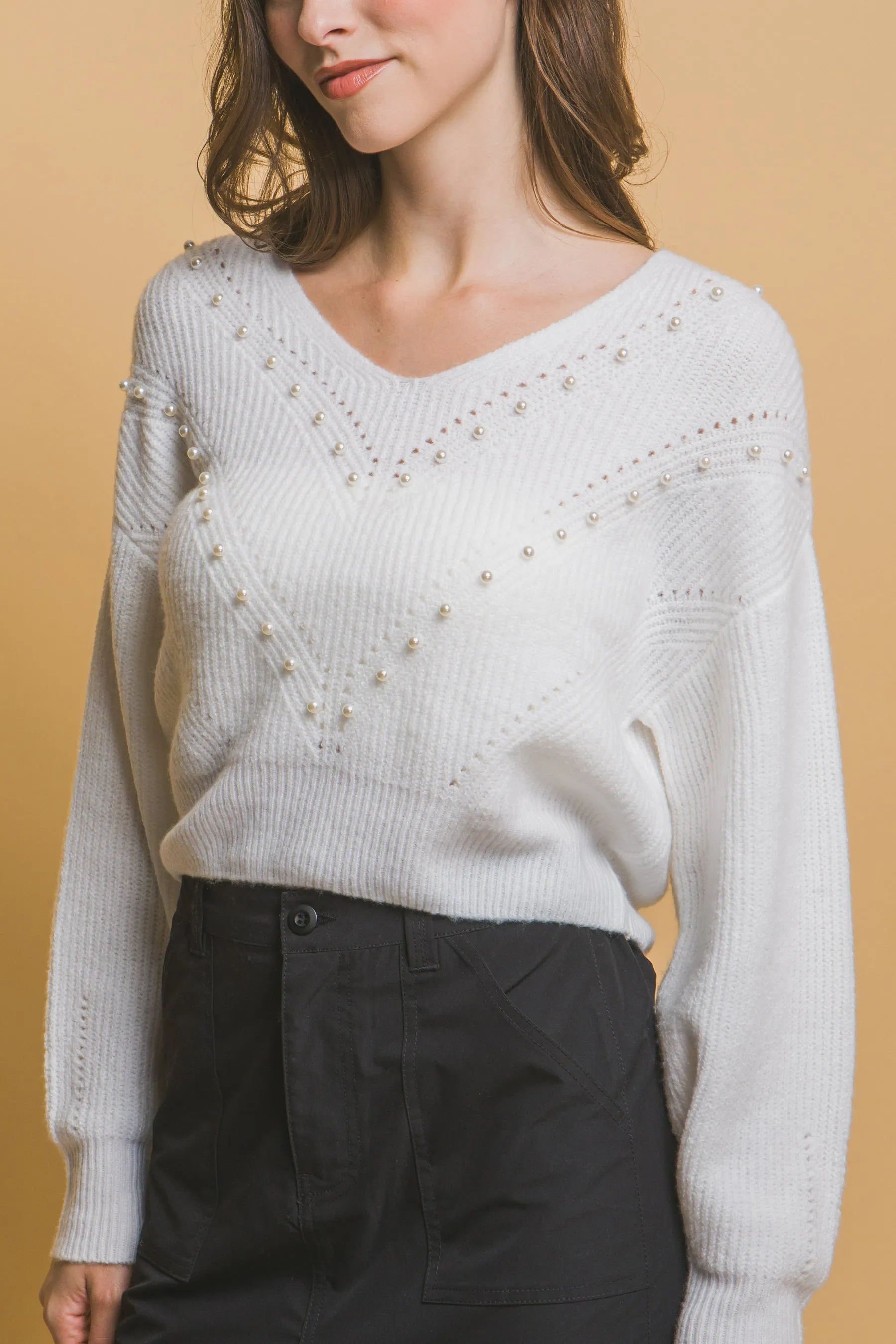 Pearl detail sweater