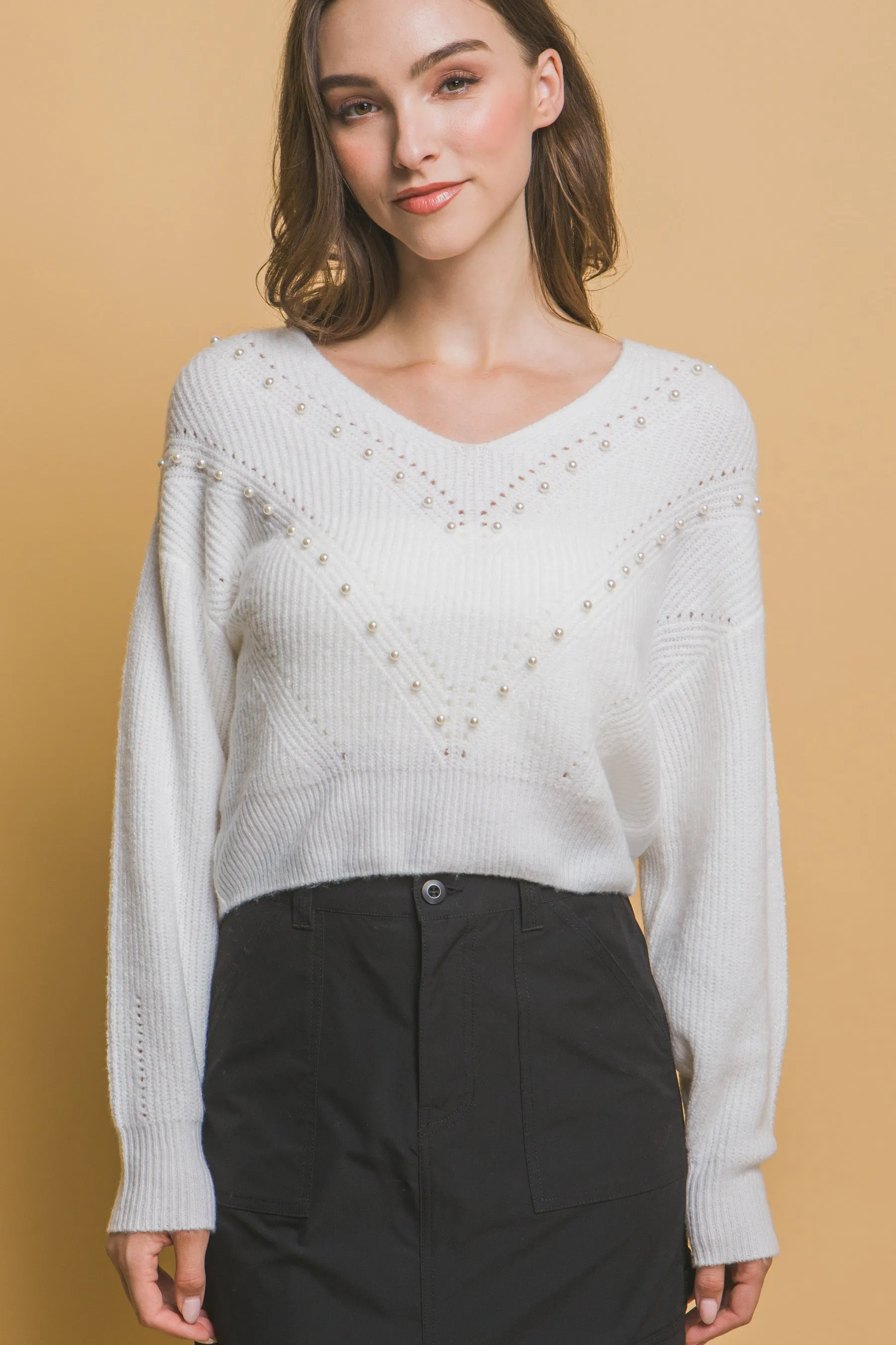 Pearl detail sweater