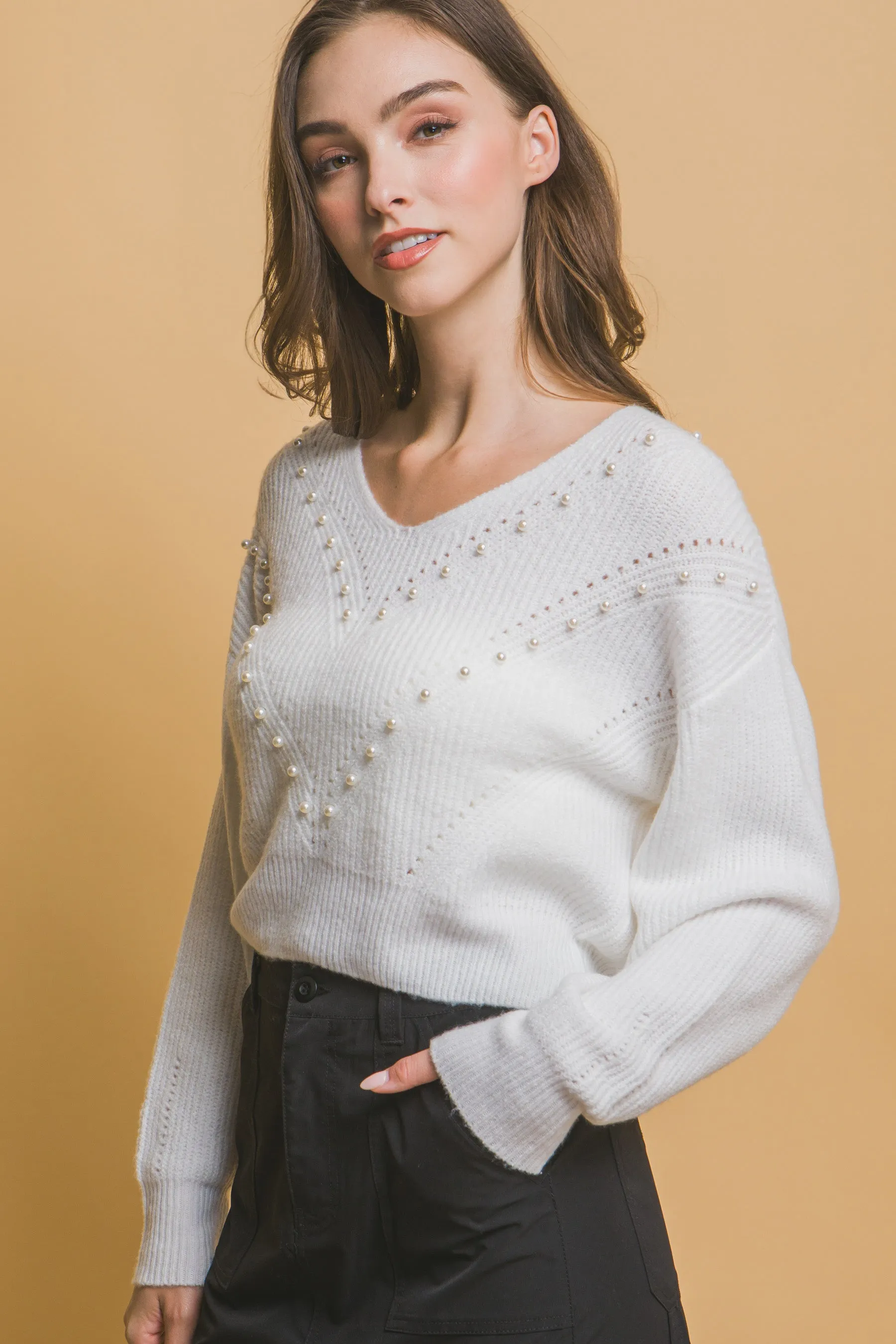 Pearl detail sweater