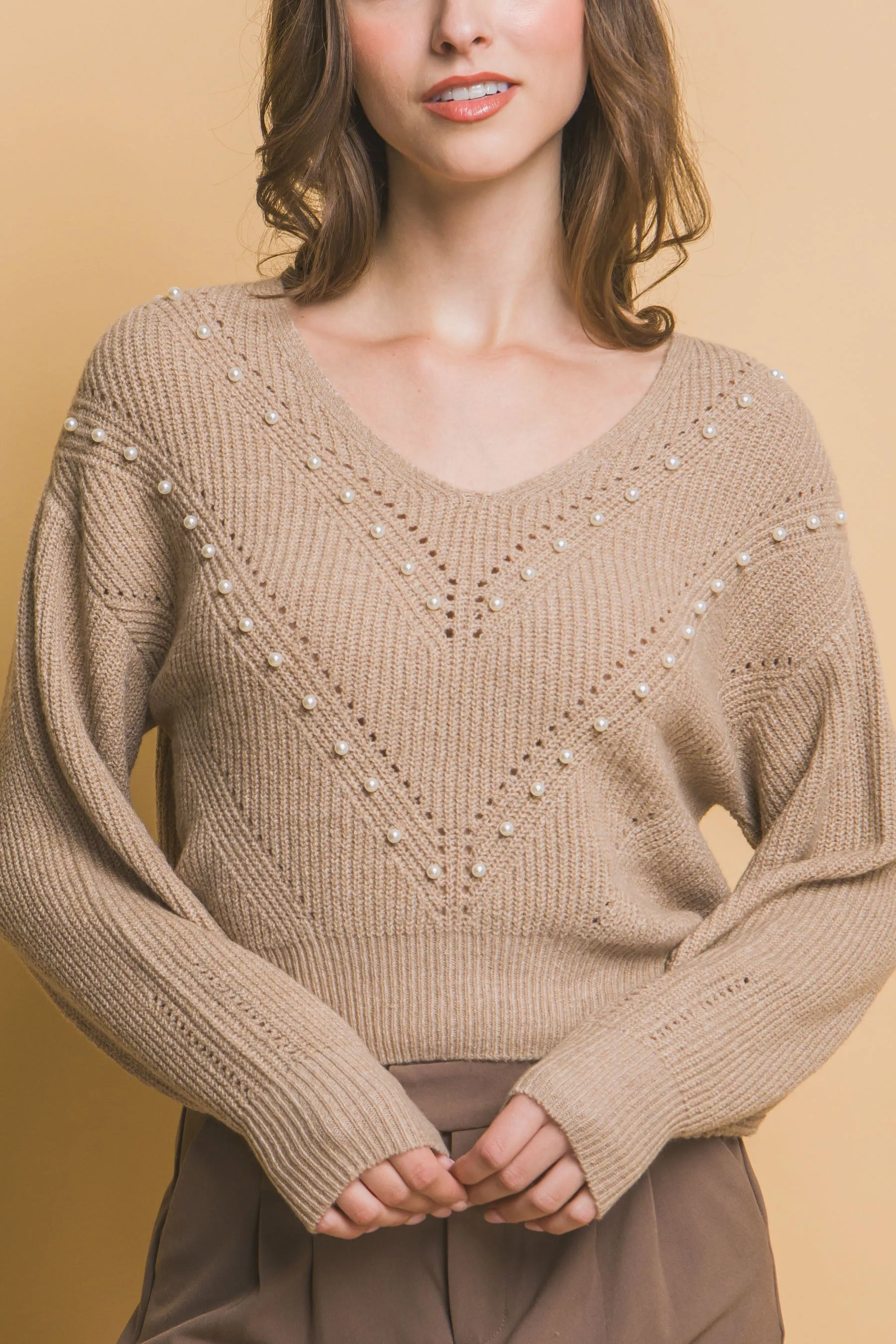 Pearl detail sweater