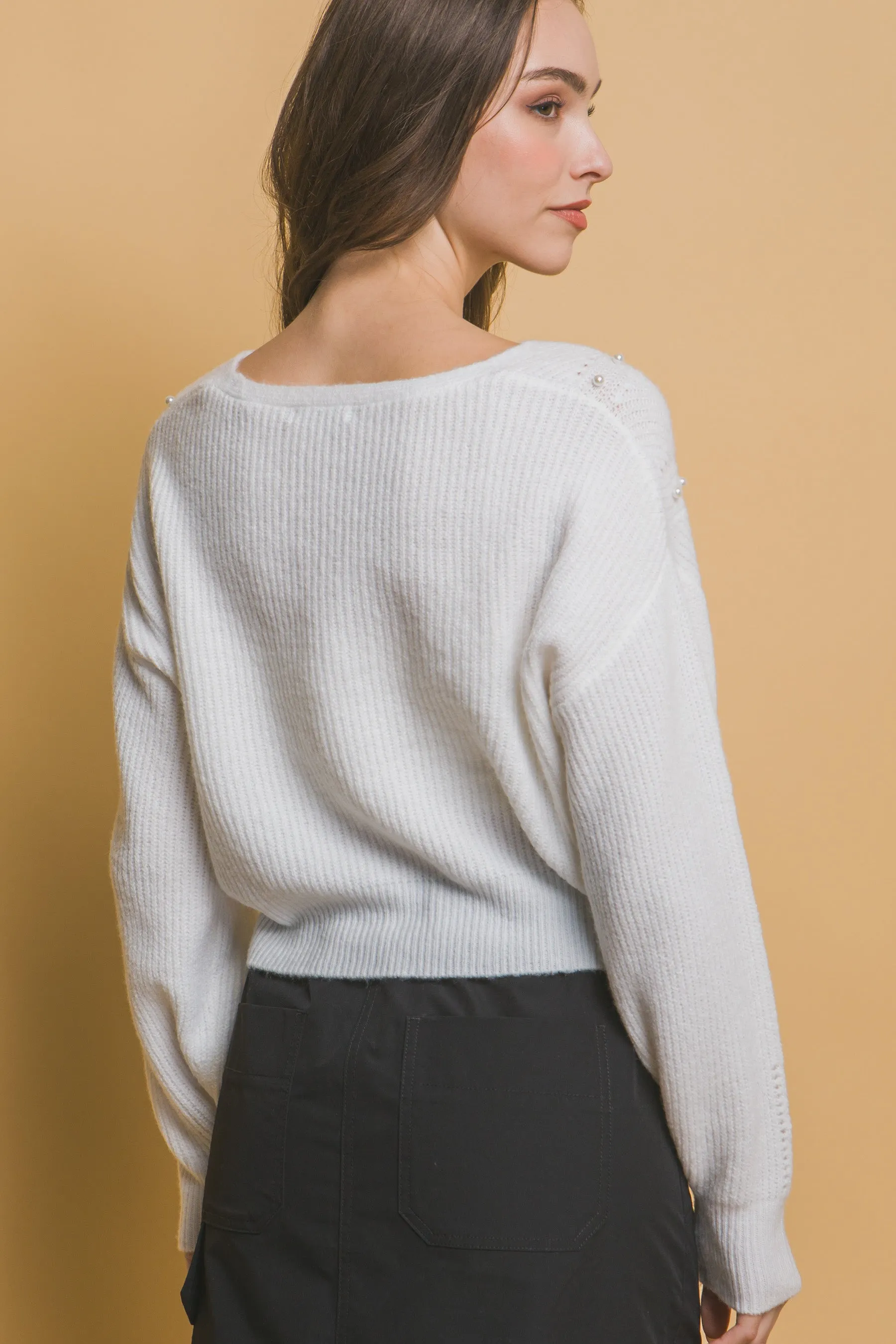 Pearl detail sweater