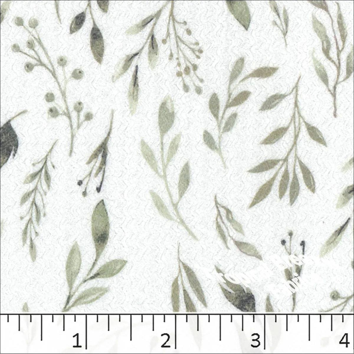 Pointelle Crepe Knit Leaf Print Fabric 572512