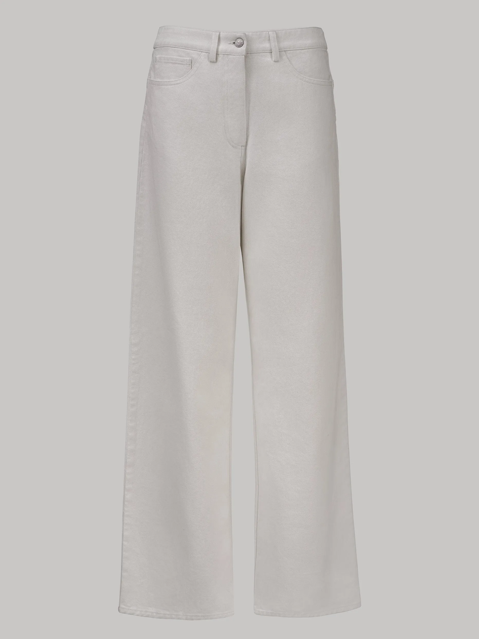 Pull to Open Jeans - White Denim/Black