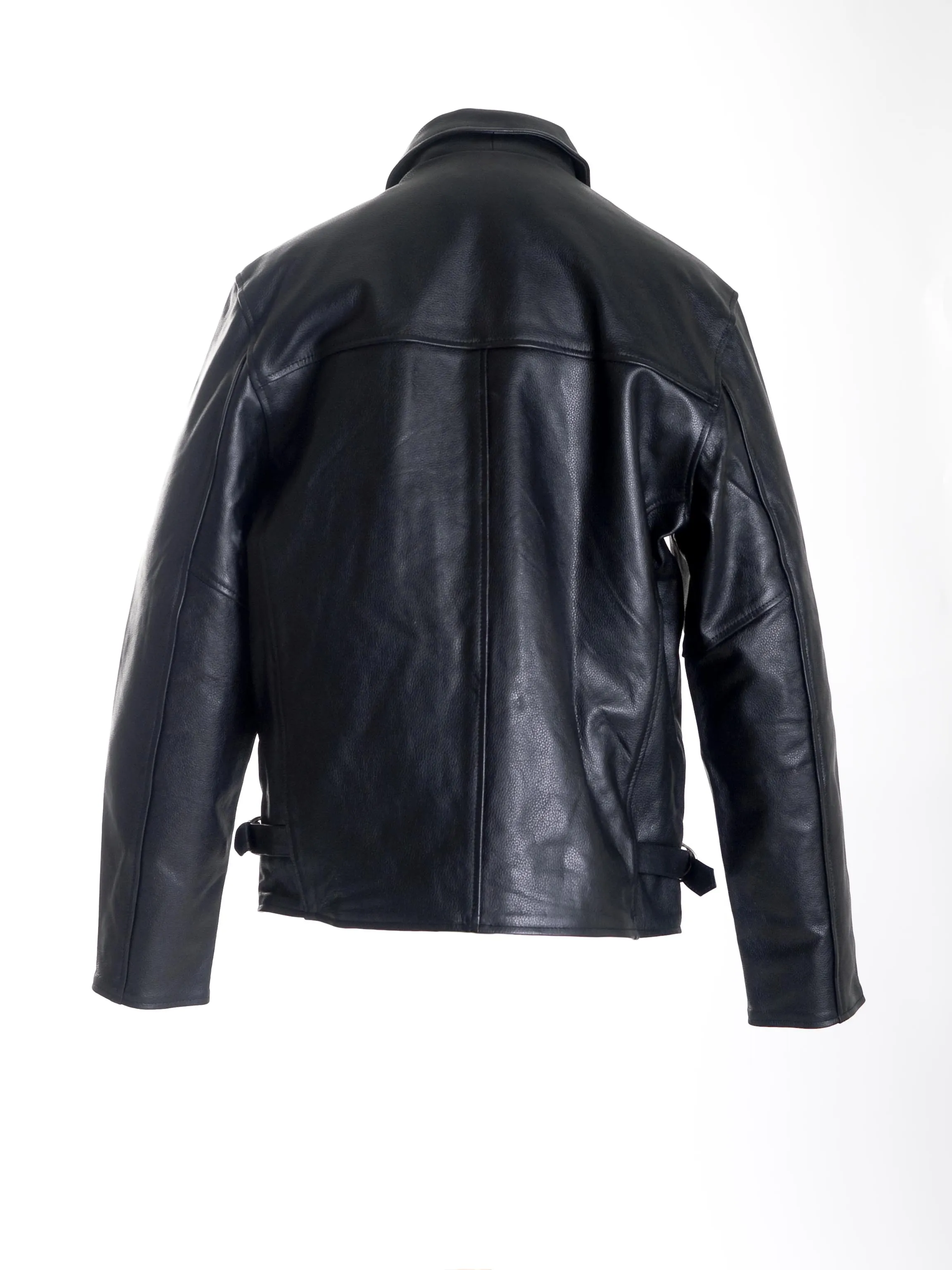 Punk Rock Street Black Waxy Cowhide Classic Blouson Leather Jacket 117-BLK