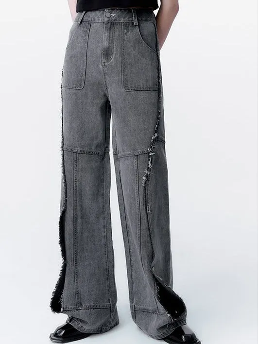 Raw Edge Silhouette Jeans