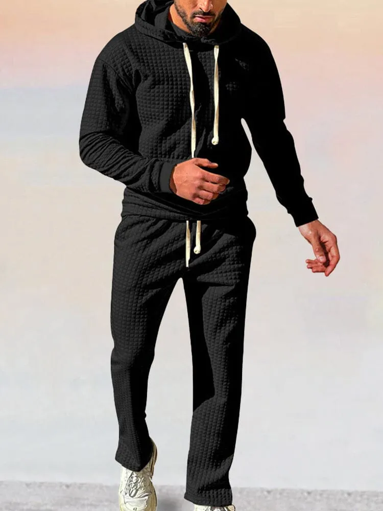 Stylish Athleisure Waffle Hoodie Set