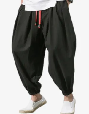 Urban Drifter Tech Harem Pants- Oversize Loose Harem Pants  Linen Sweatpants High