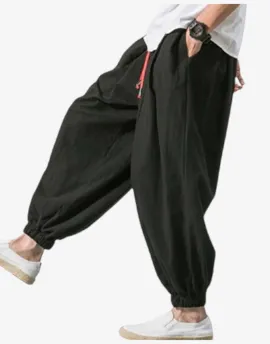 Urban Drifter Tech Harem Pants- Oversize Loose Harem Pants  Linen Sweatpants High