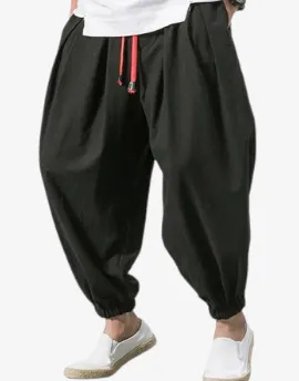 Urban Drifter Tech Harem Pants- Oversize Loose Harem Pants  Linen Sweatpants High