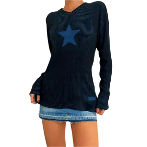 Vintage Ribbed Star Sweater (M)