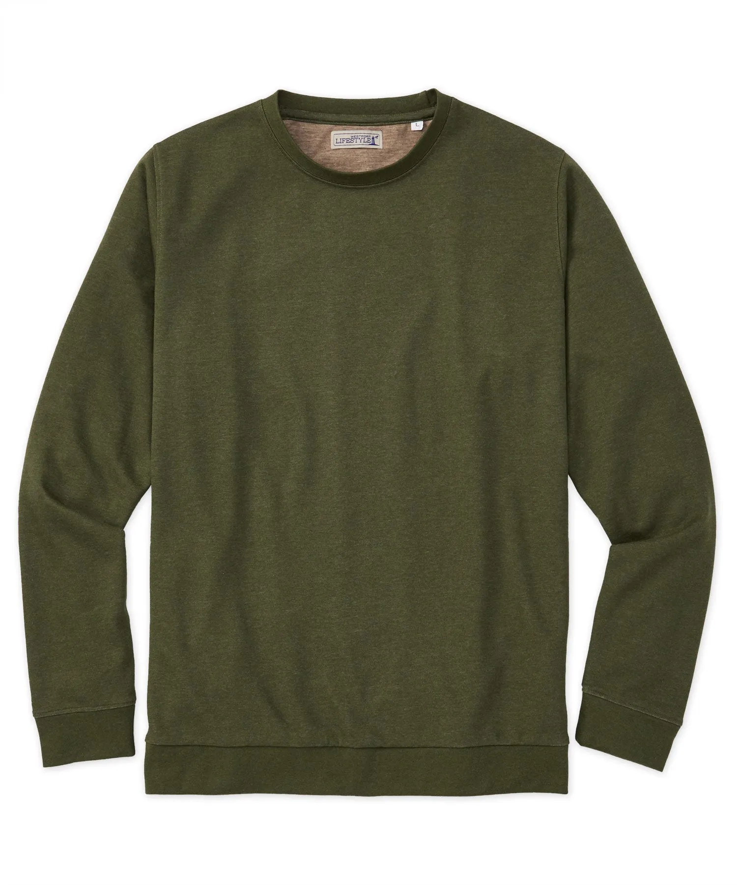 Westport Lifestyle Melange Interlock Pullover Crew